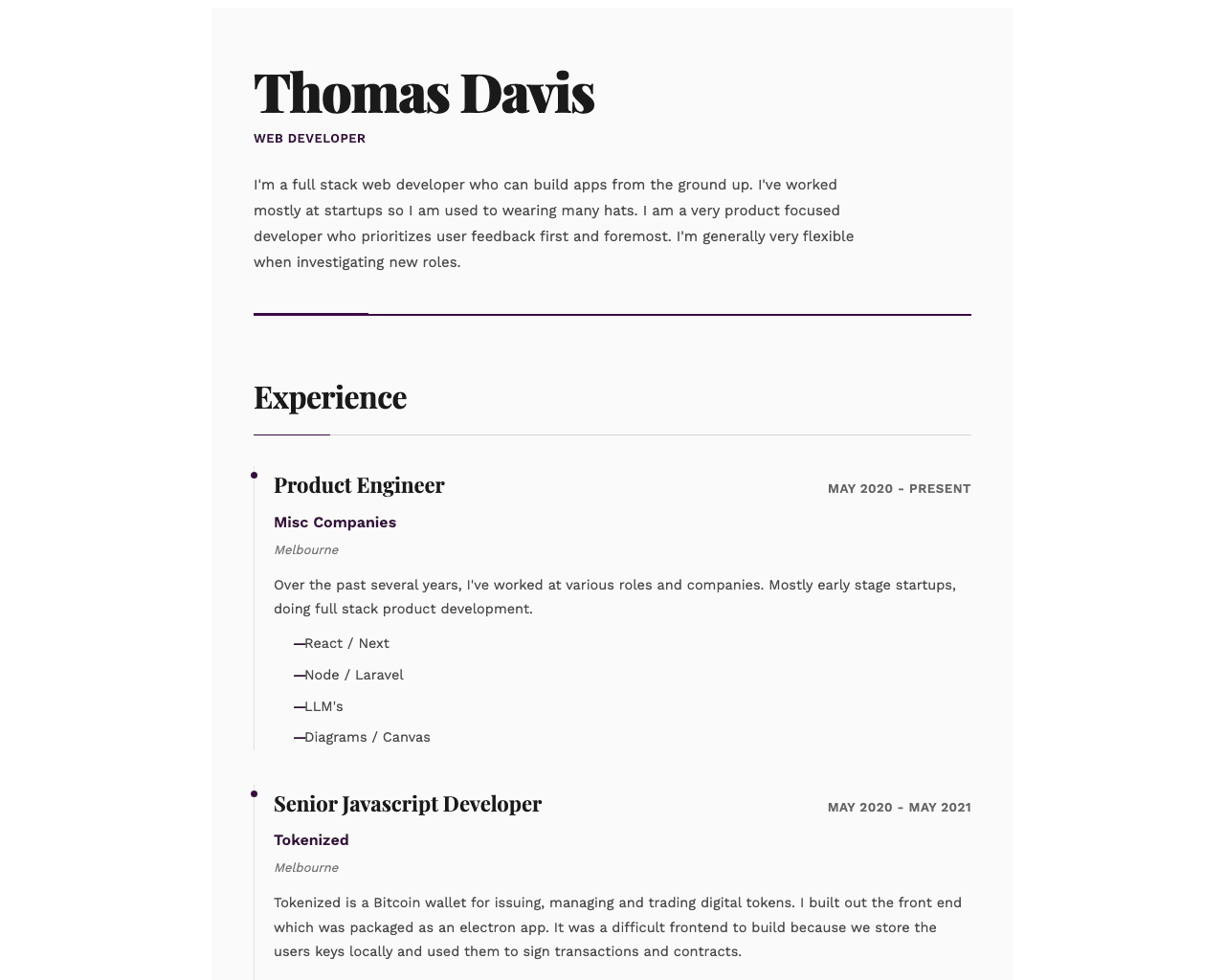 Bold header statement