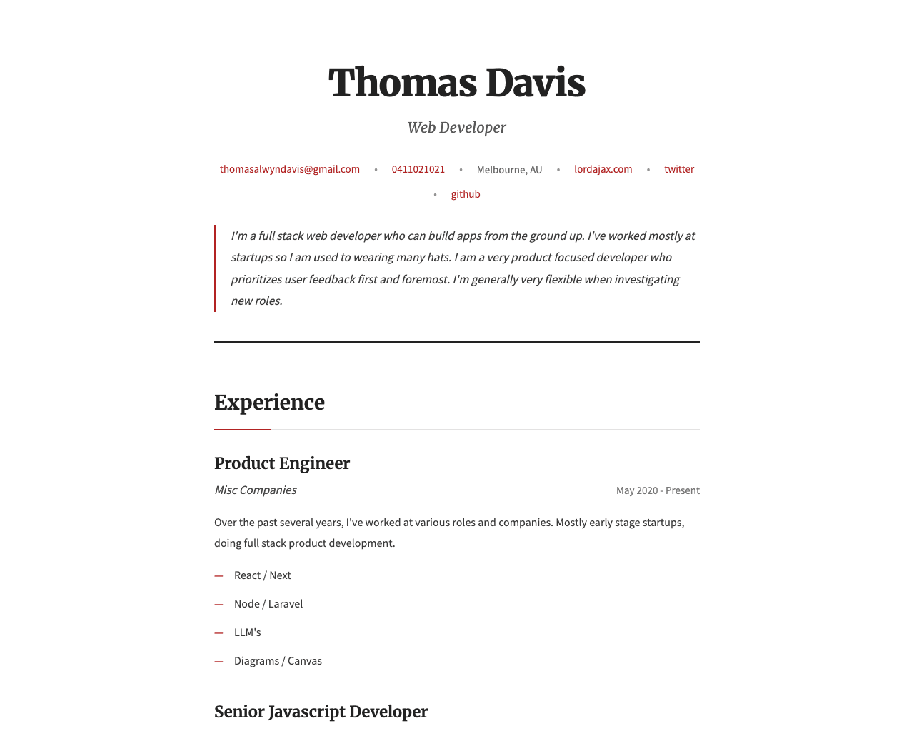 Bold header statement